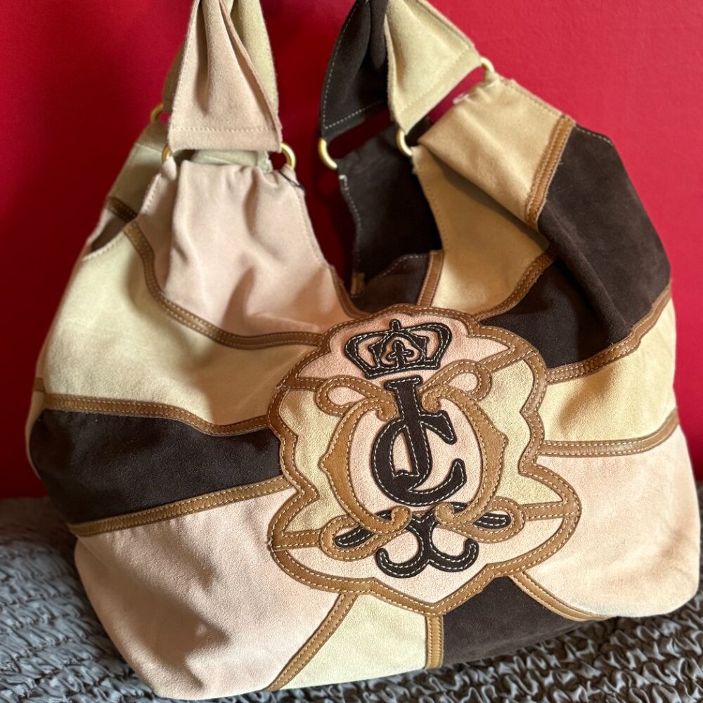 EXTREMELY RARE - JUICY COUTURE XL Suede Patchwork Hobo Bag - NEVER USED